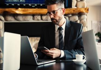 man using a laptop